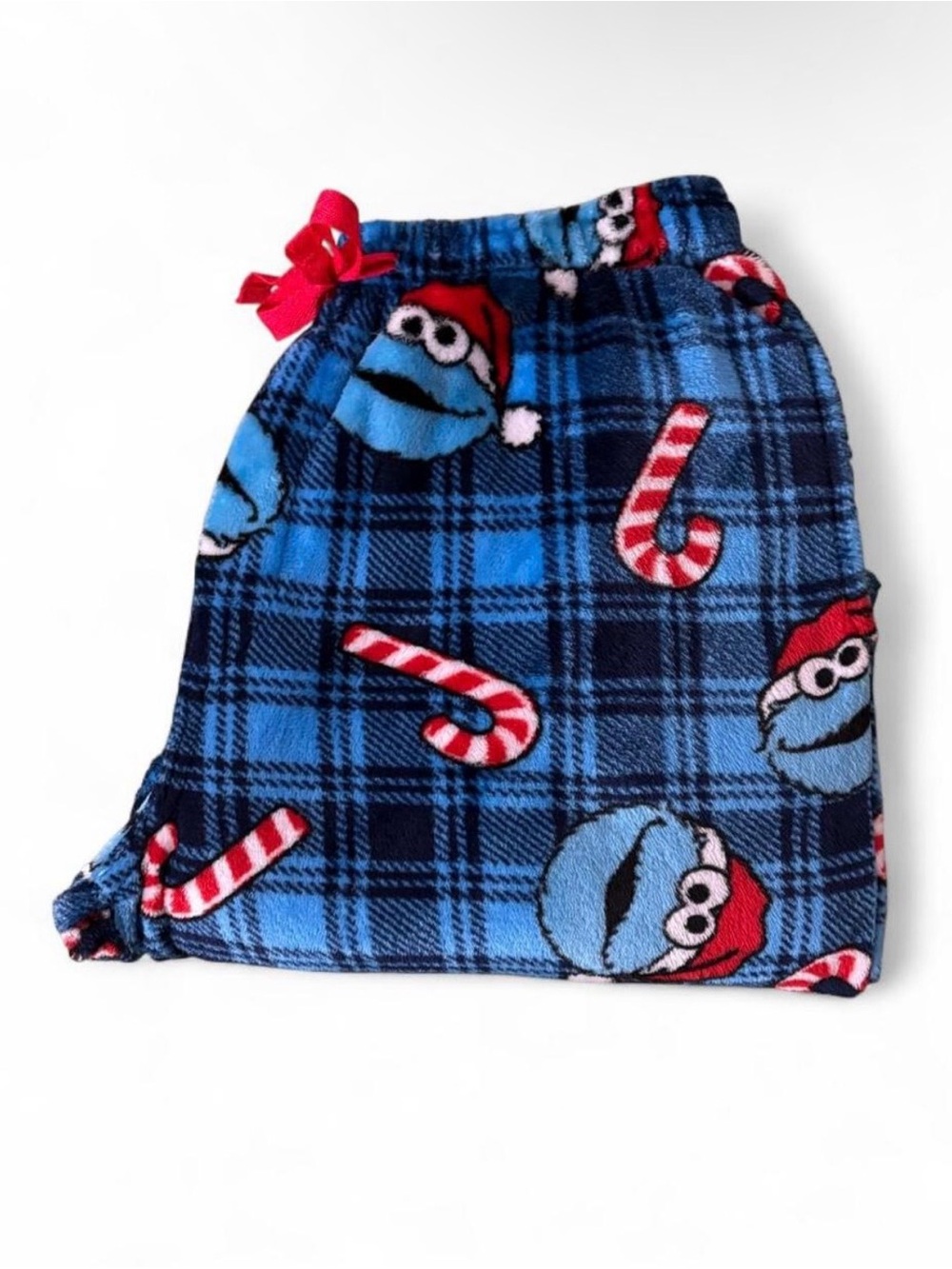 Men's Cookie Monster candy cane pajama bottoms size S 💙❤️💙